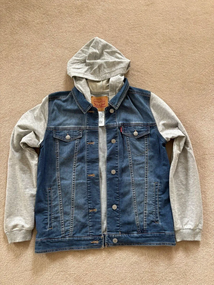 Levi’s Denim Jacket with hood age 12-13 - Image 1