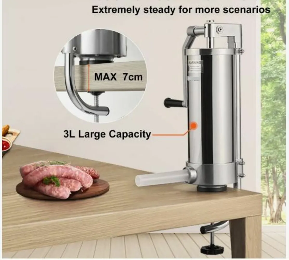 Sausage Stuffer, 5LBS/3L Capacity - Image 3