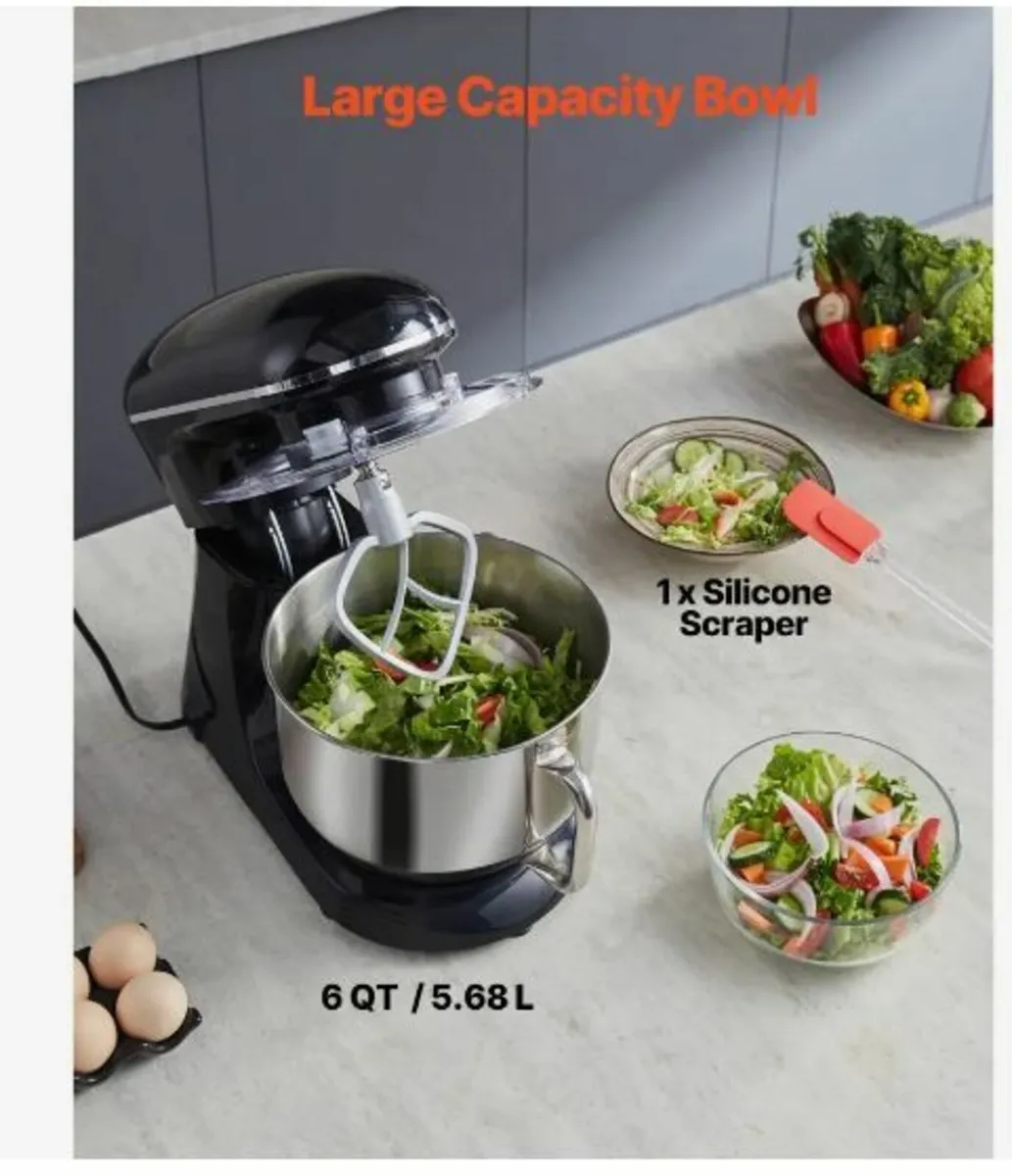 Stand Mixer 6 Quart Electric Dough Mixer 1400W - Image 4