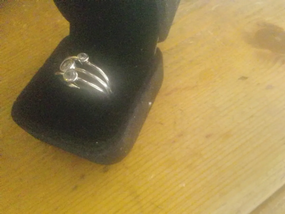 STERLING SILVER ZIRCONIA STACKING RINGS x3 NEW N - Image 2