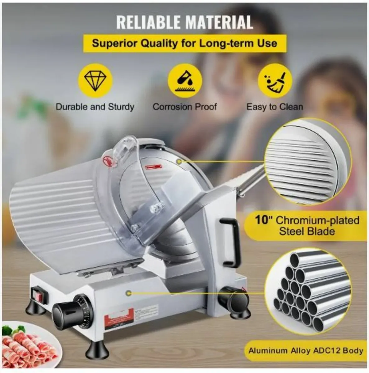 Commercial Meat Slicer, 240W Electric - Image 4