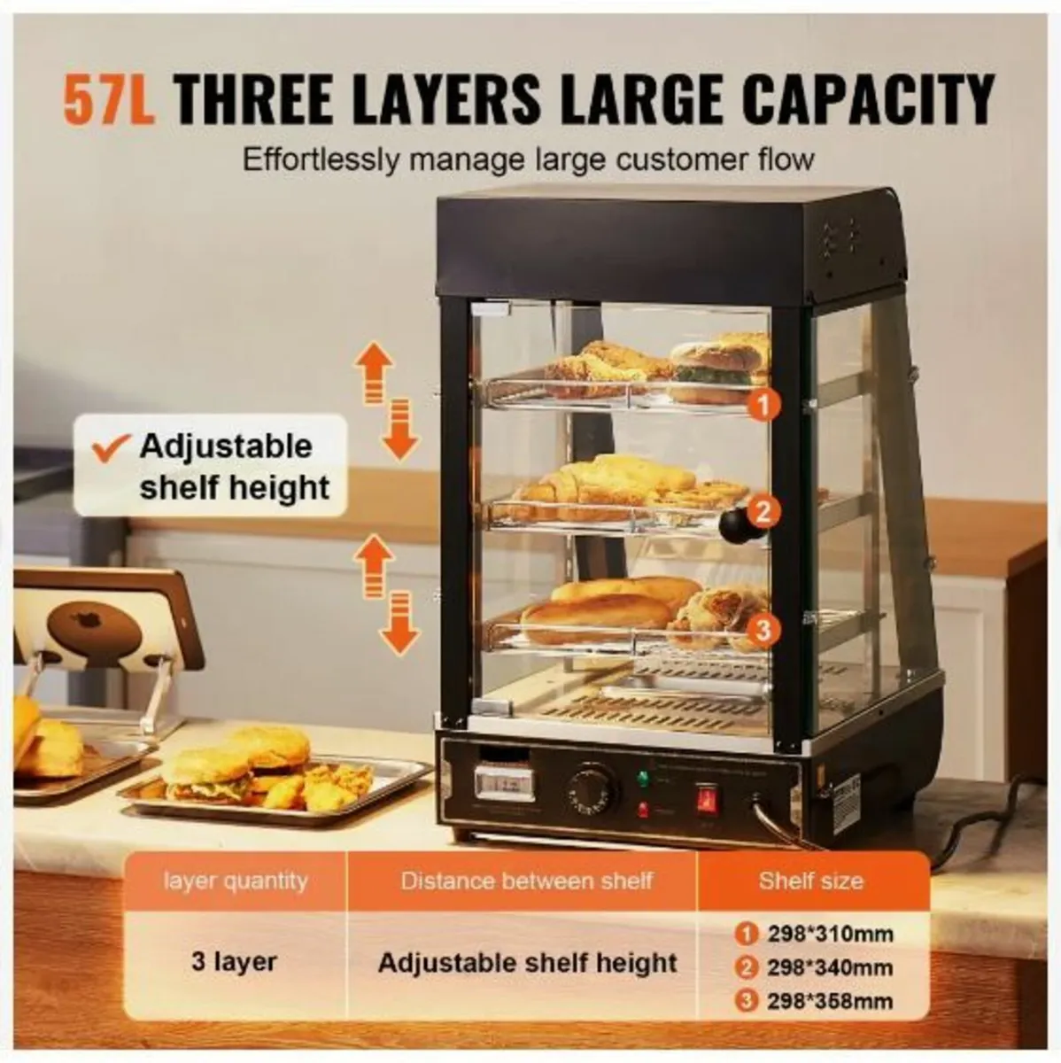 3-Tier Commercial Food Warmer Display - Image 3