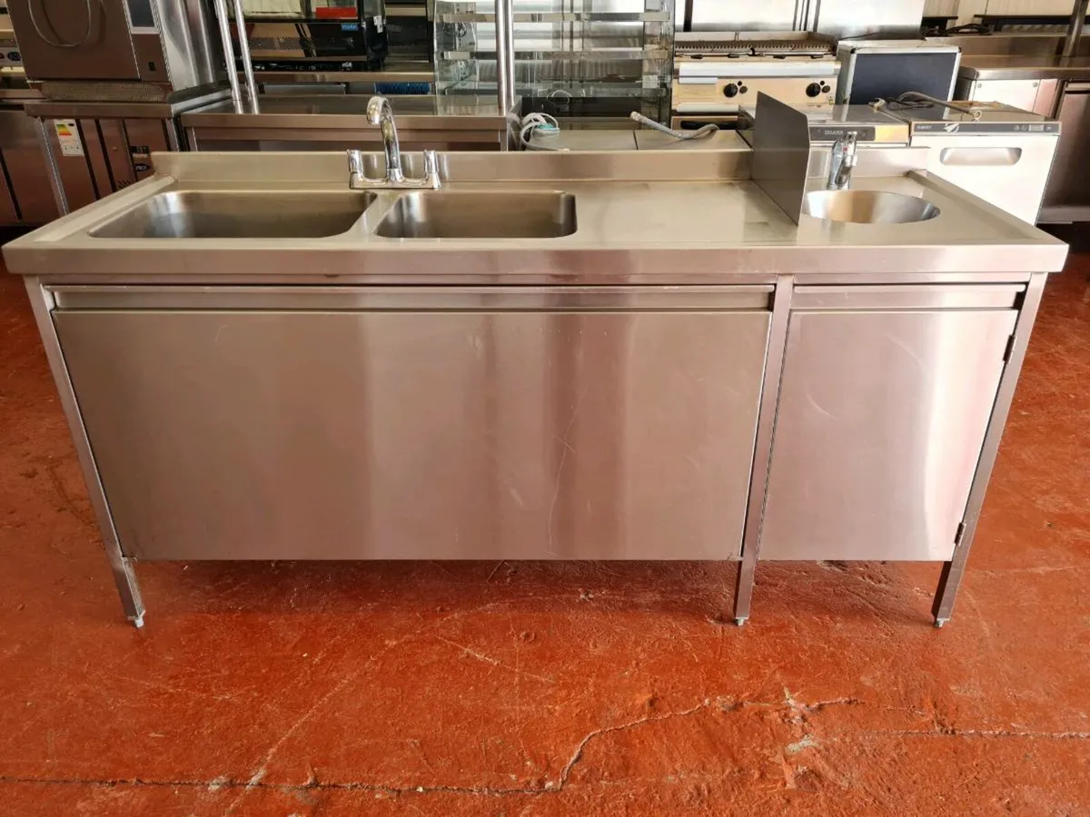 Stainless Steel Double Sink with Hand Sink - Image 1