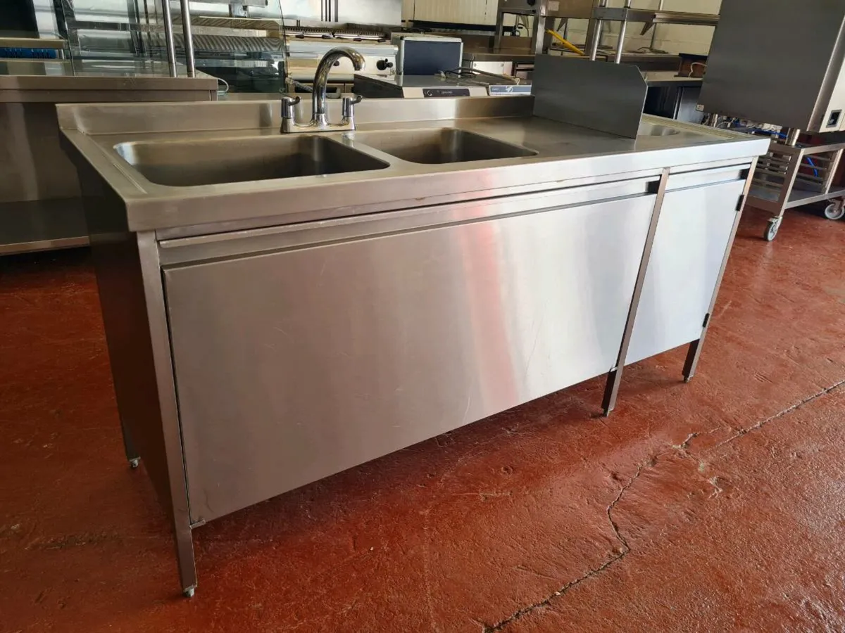 Stainless Steel Double Sink with Hand Sink - Image 2