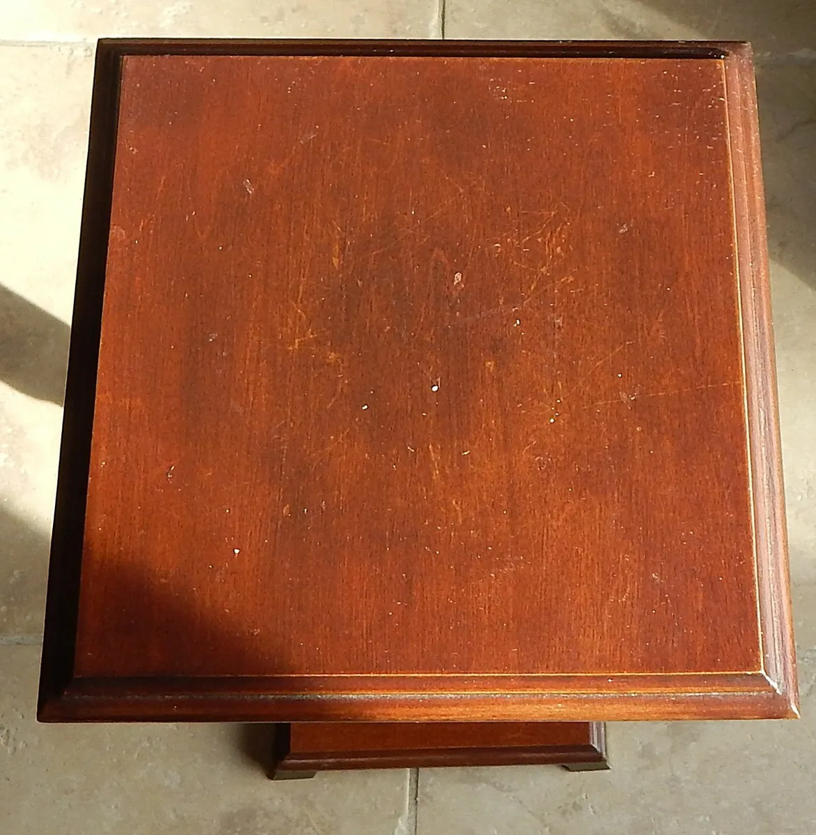 Vintage Mahogany Plant Stand with Brass Feet - Image 4