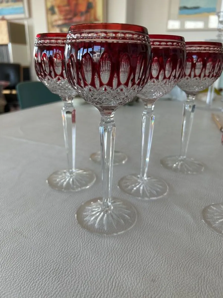 6x Waterford Crystal Clarendon Ruby goblets - Image 2
