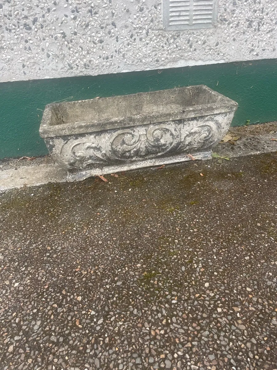 Aged concrete planters - Image 1
