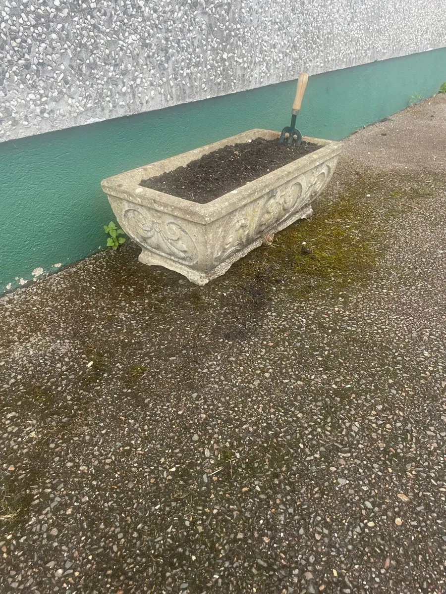 Aged concrete planters - Image 2