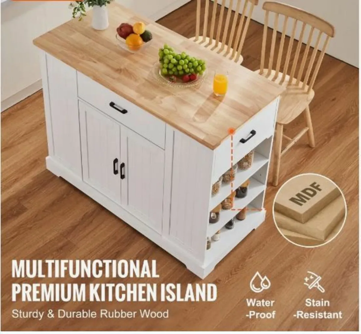 Kitchen Island Cart Storage Cabinet - Image 1