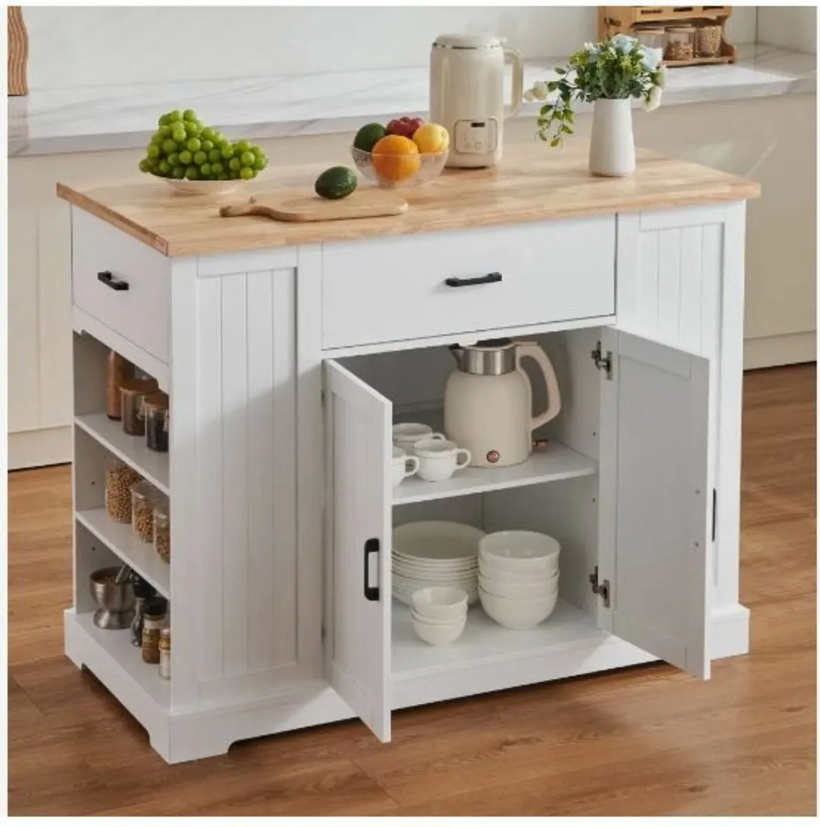 Kitchen Island Cart Storage Cabinet - Image 3