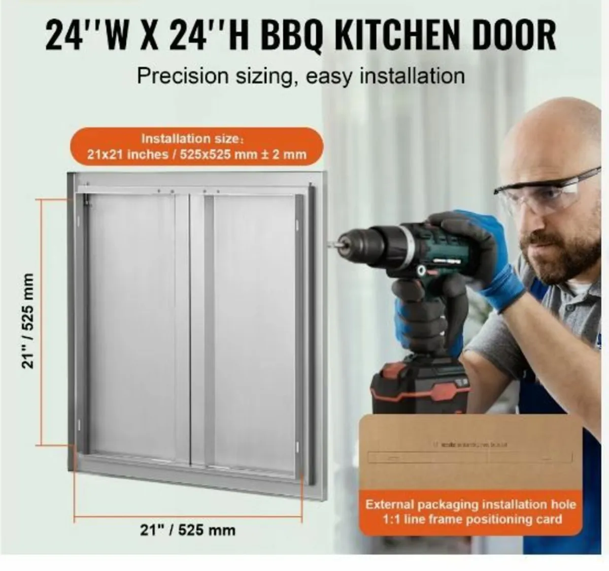 BBQ Access Door, 610x610 mm Double Outdoor - Image 3