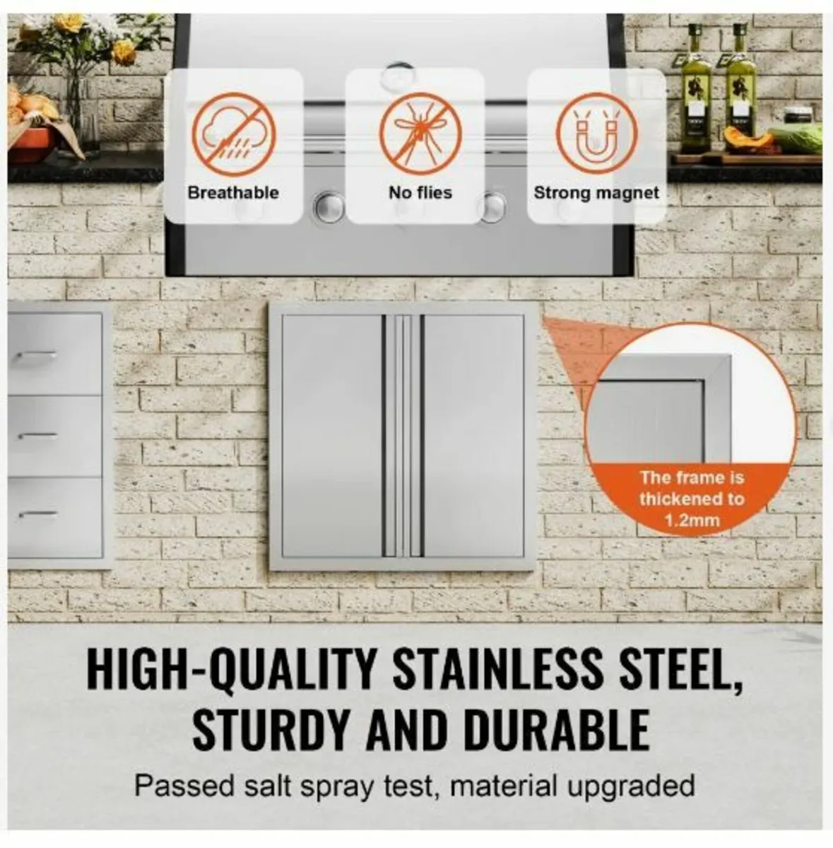 BBQ Access Door, 610x610 mm Double Outdoor - Image 4