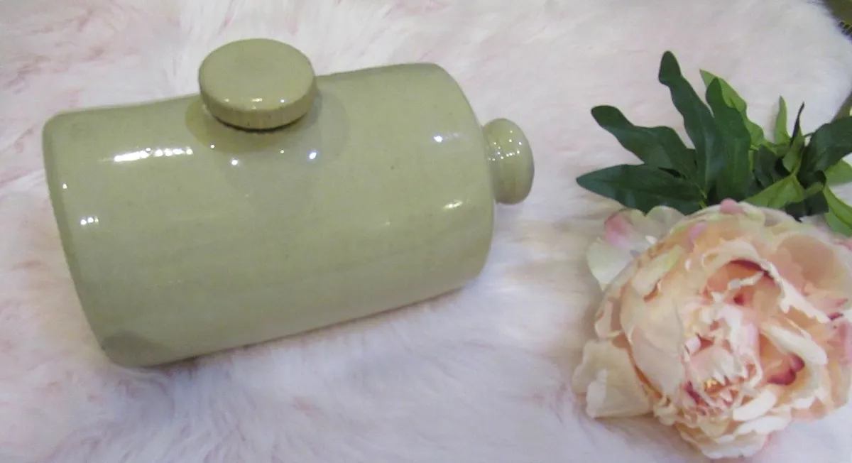 antique vintage cottage hot bottle earthenware - Image 3