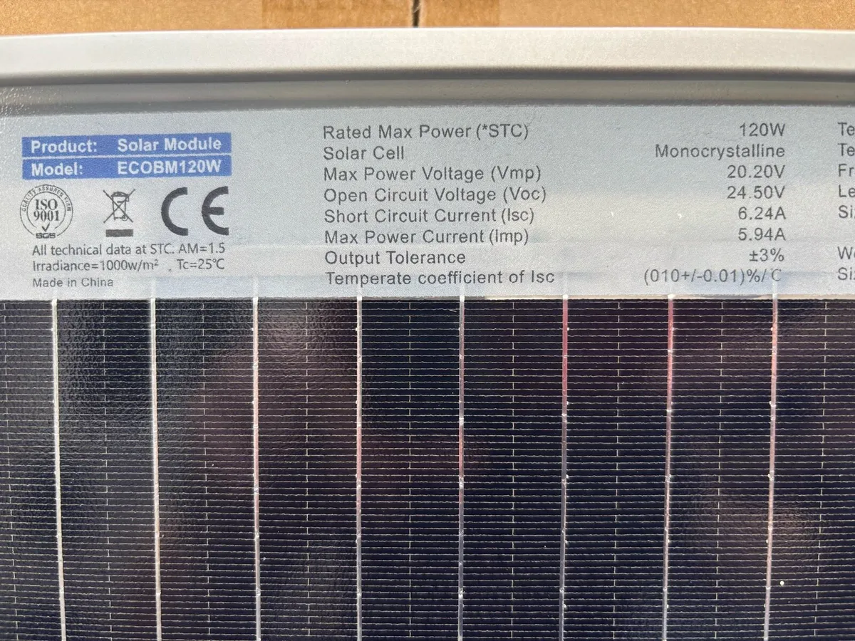 120W 12V Bi Facial Solar panel kit. New - Image 2