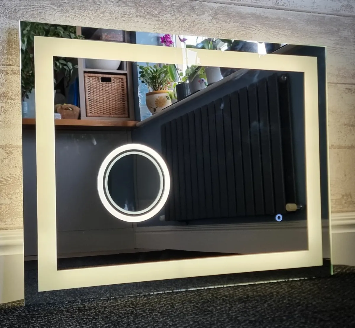 LED Bathroom Mirror 80x60cm Bluetooth Speakers - Image 2