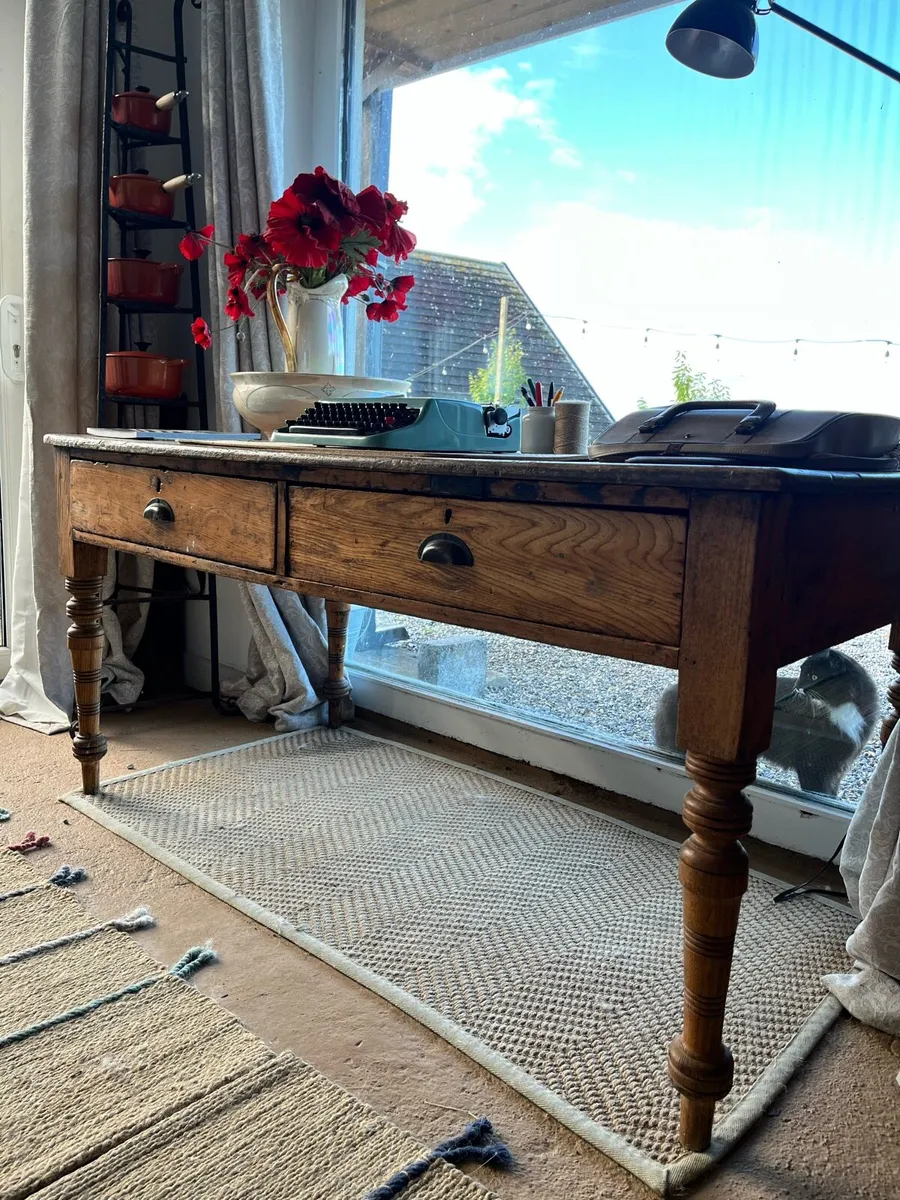 Antique Oak Kitchen Table - Image 1