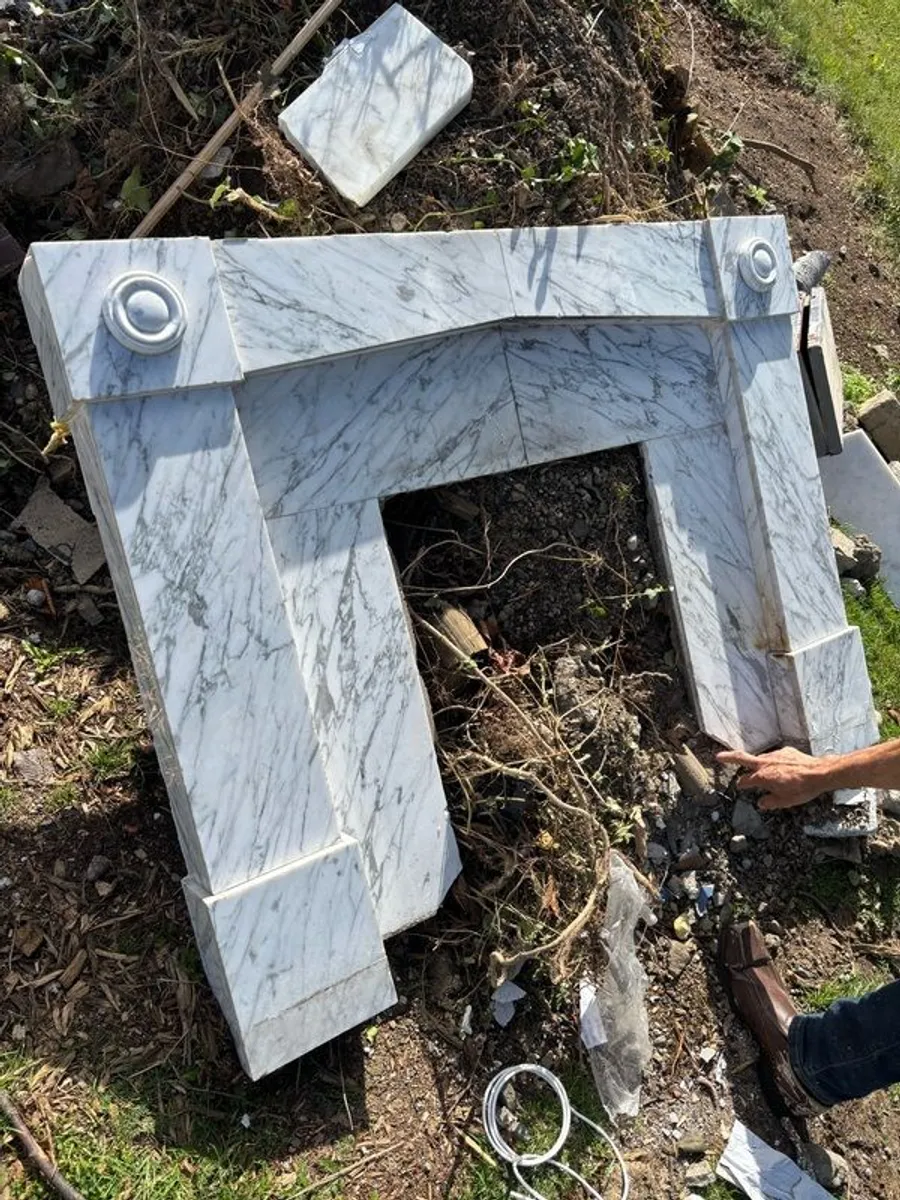 Marble stone fireplace - Image 1