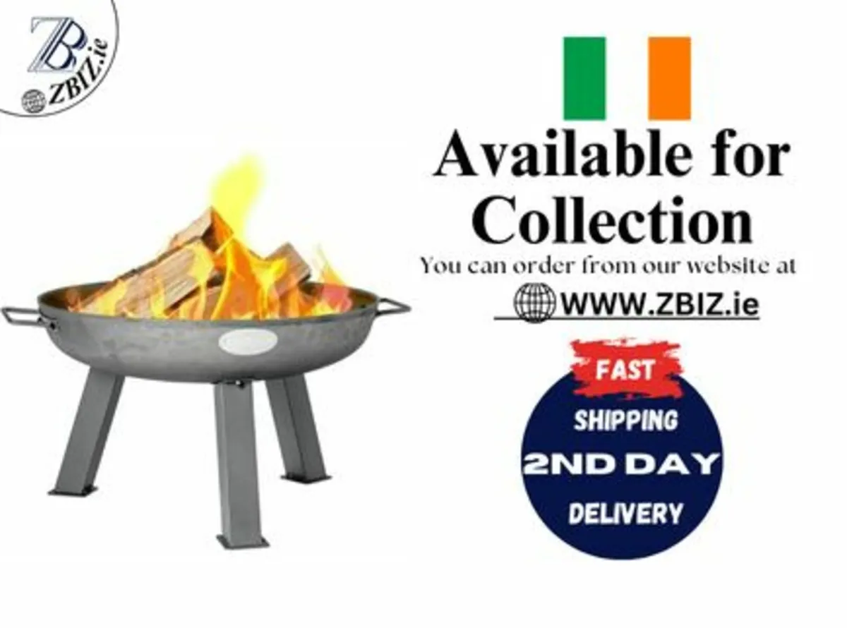 Raw Iron Fire Pit – Durable Burner with Handles - Image 1