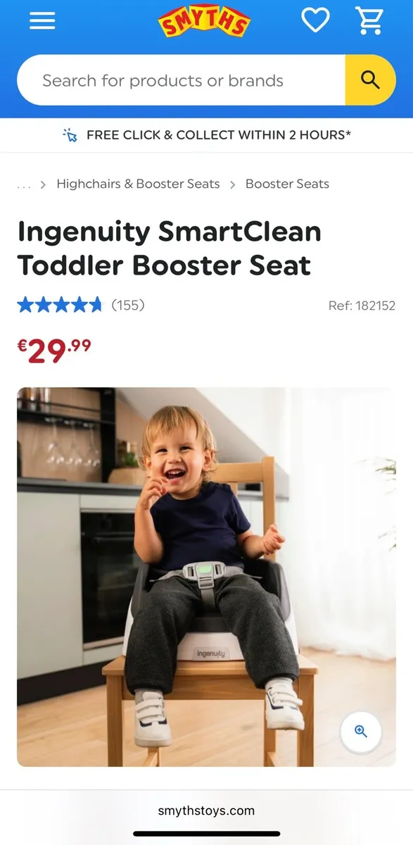 Ingenuity SmartClean Toddler Booster Seat - Image 1