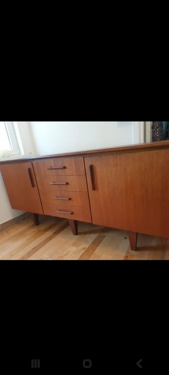 mid century teak sideboard solid teak top rare 50s - Image 2