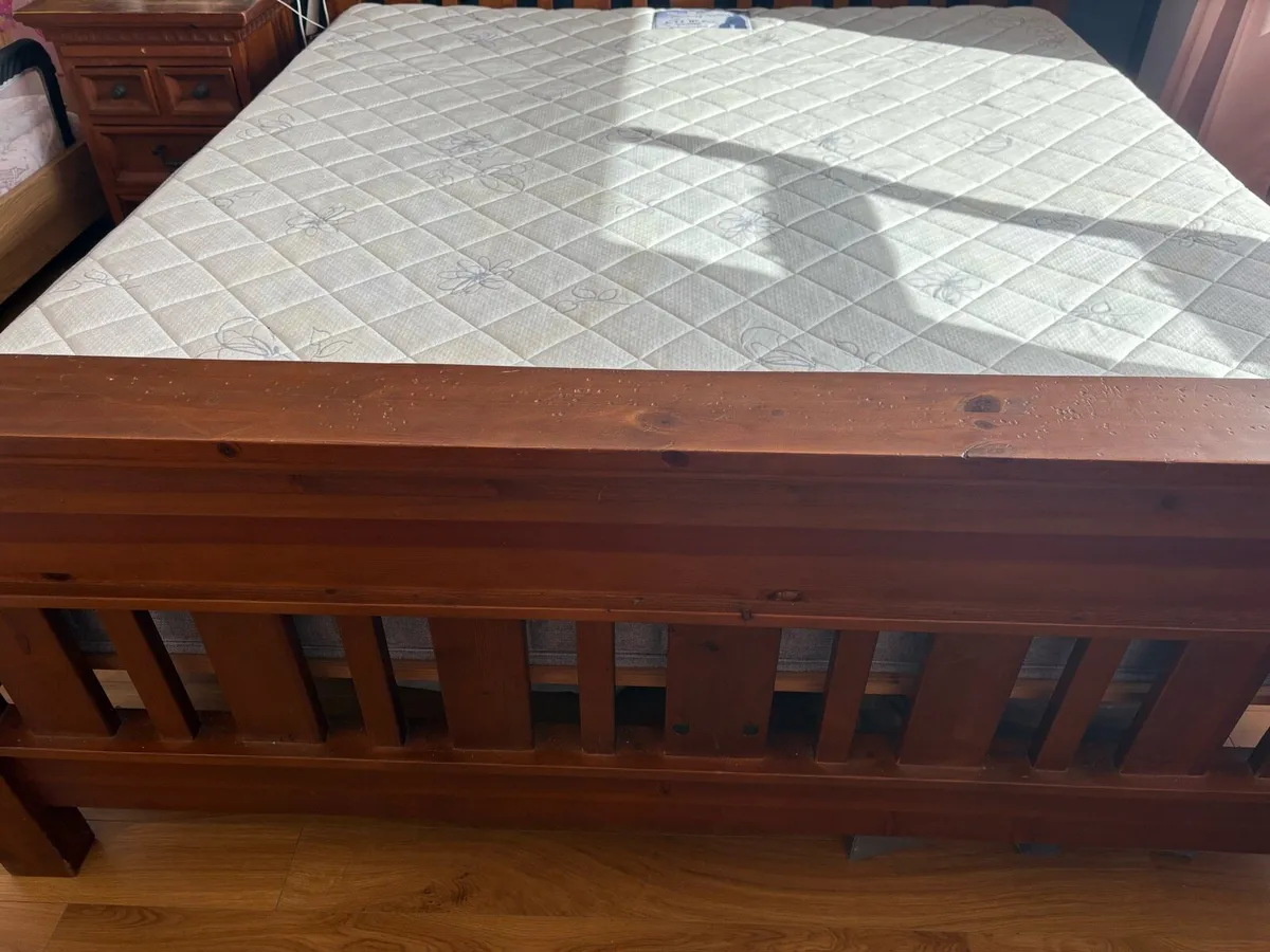 Superking Wooden Bed and Lockers - Image 3