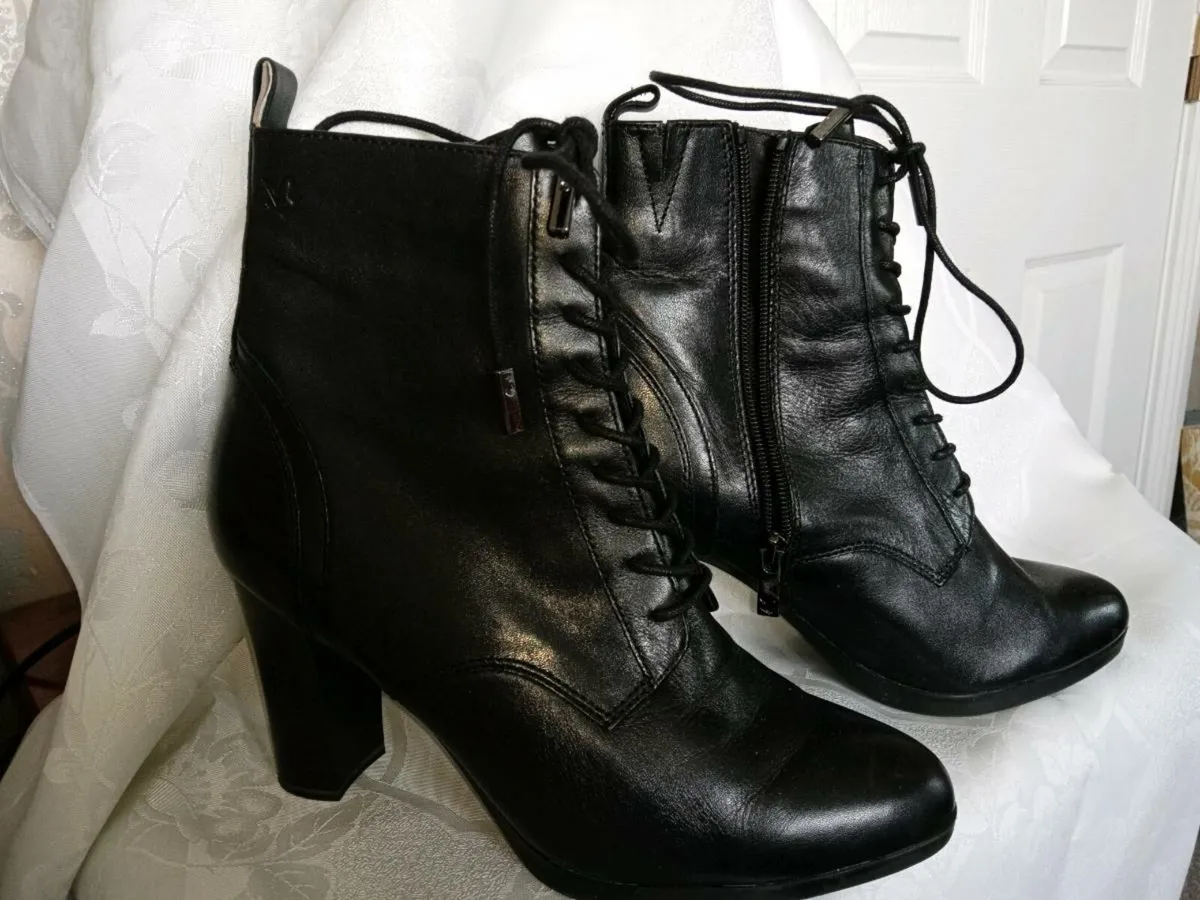 Black Full Leather Ankle Boot