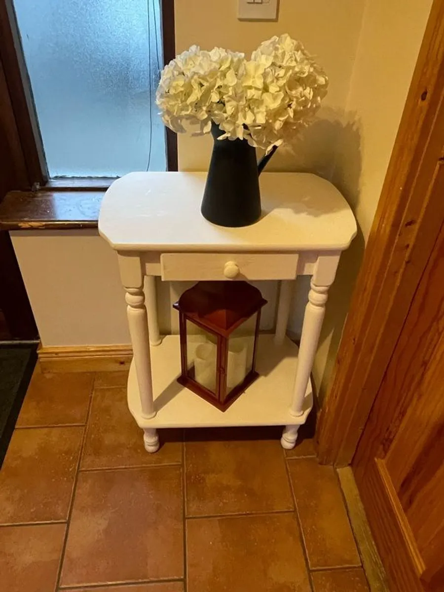White Painted Hall Table with Drawer - Image 1