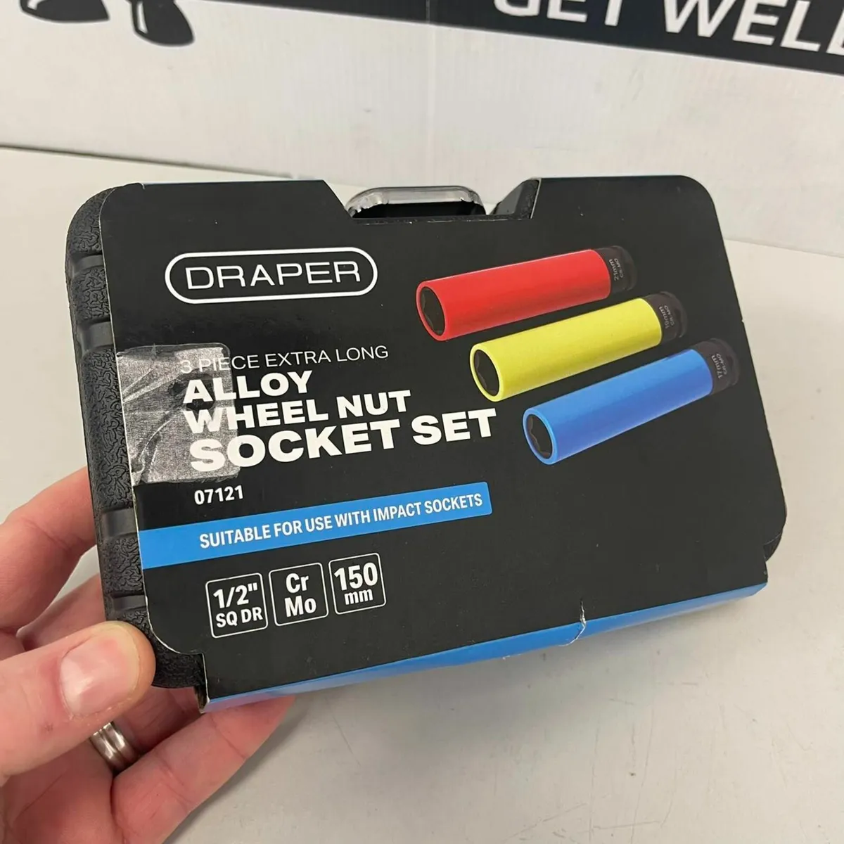 Draper Extra Long Alloy Wheel Nut Socket Set, 1/2" - Image 2