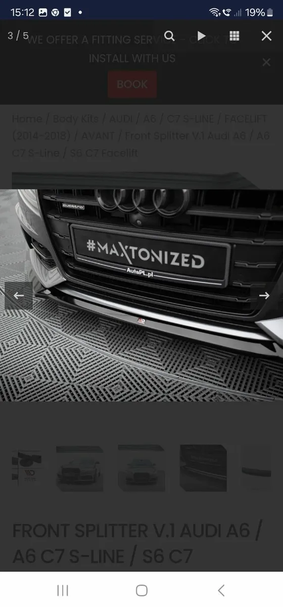 Audi a6 C7 facelift Maxton front lip splitter and - Image 1