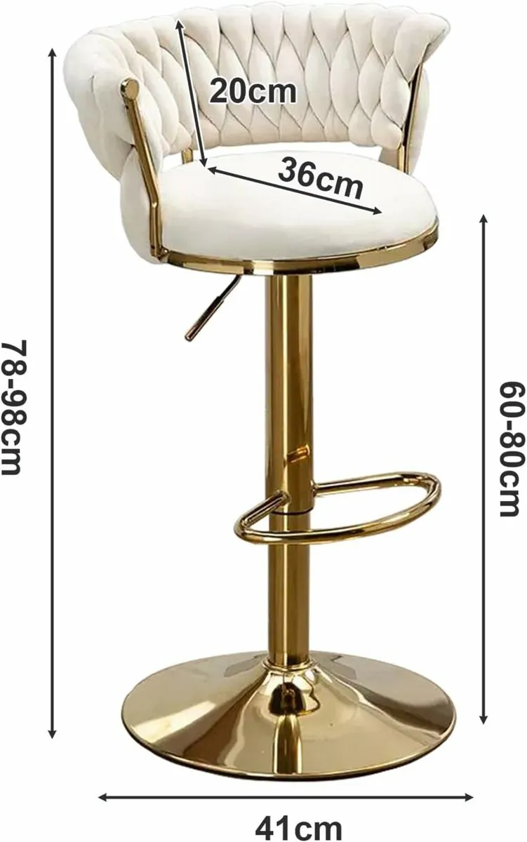 Bar stools/ Swivel Velvet Bar Stool Set Of 4 - Image 3
