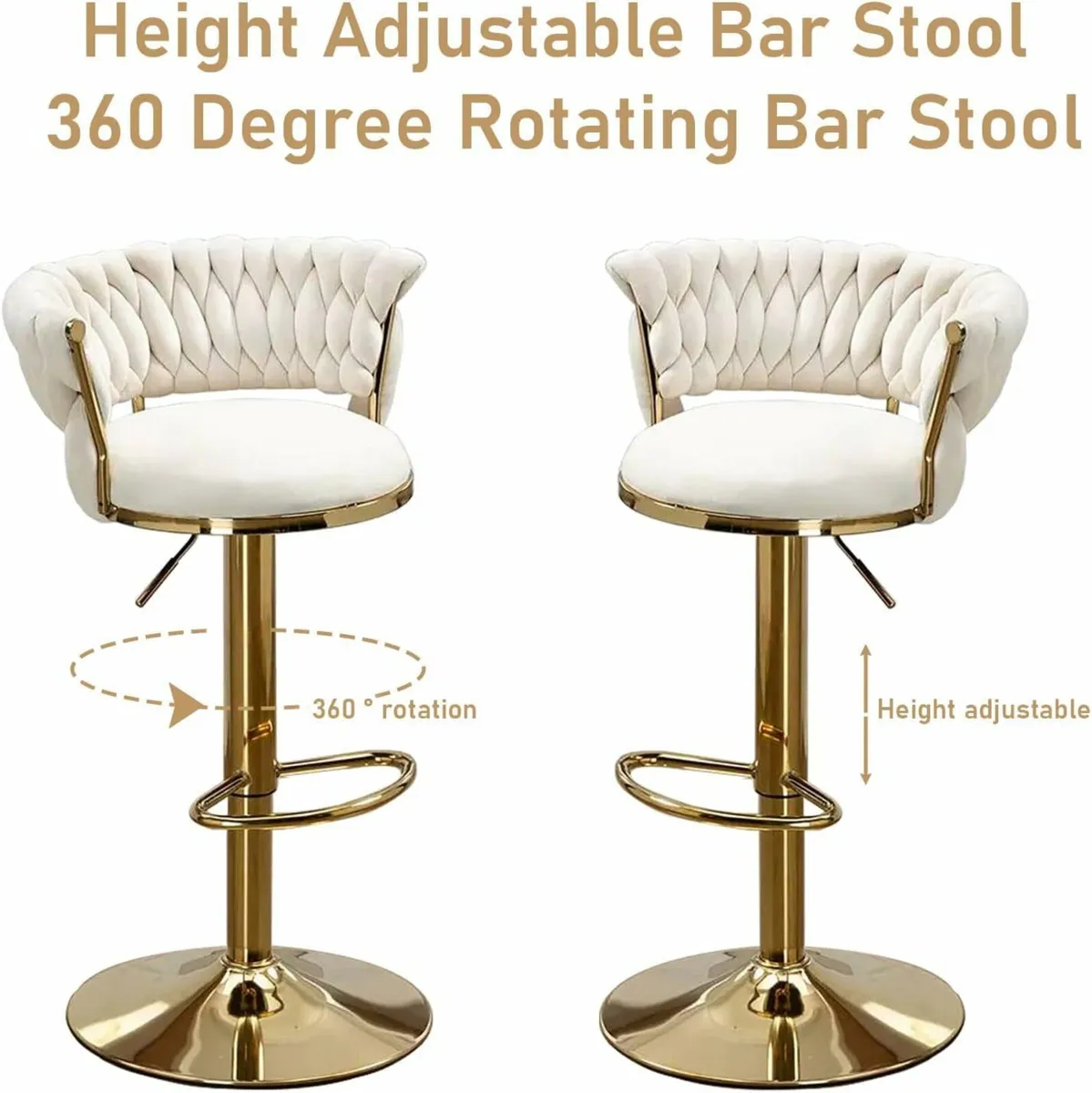 Bar stools/ Swivel Velvet Bar Stool Set Of 4 - Image 4