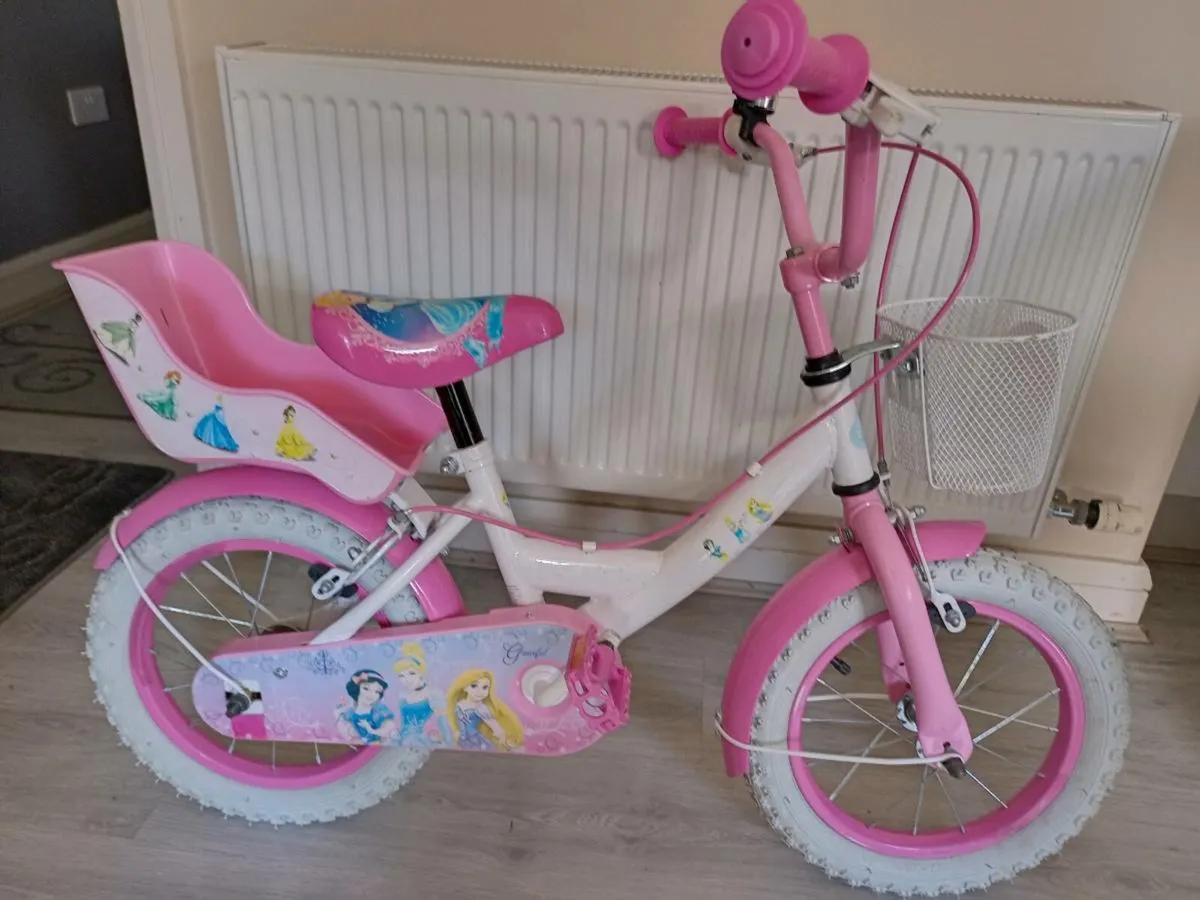 Kids Disney princess bike size 14 inch wheels. - Image 1