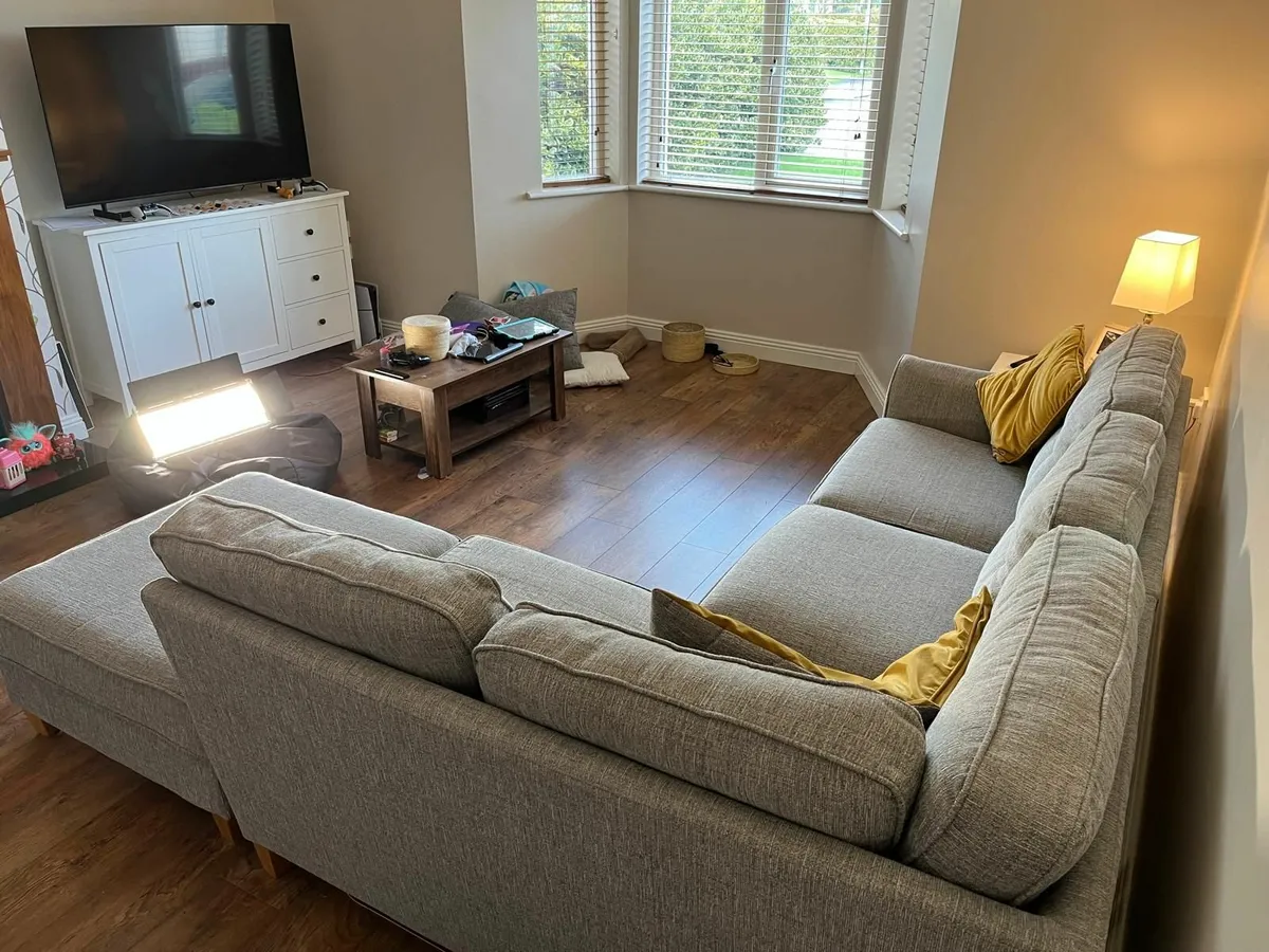 Grey Corner Sofa with Footstool – Excellent Condit - Image 2