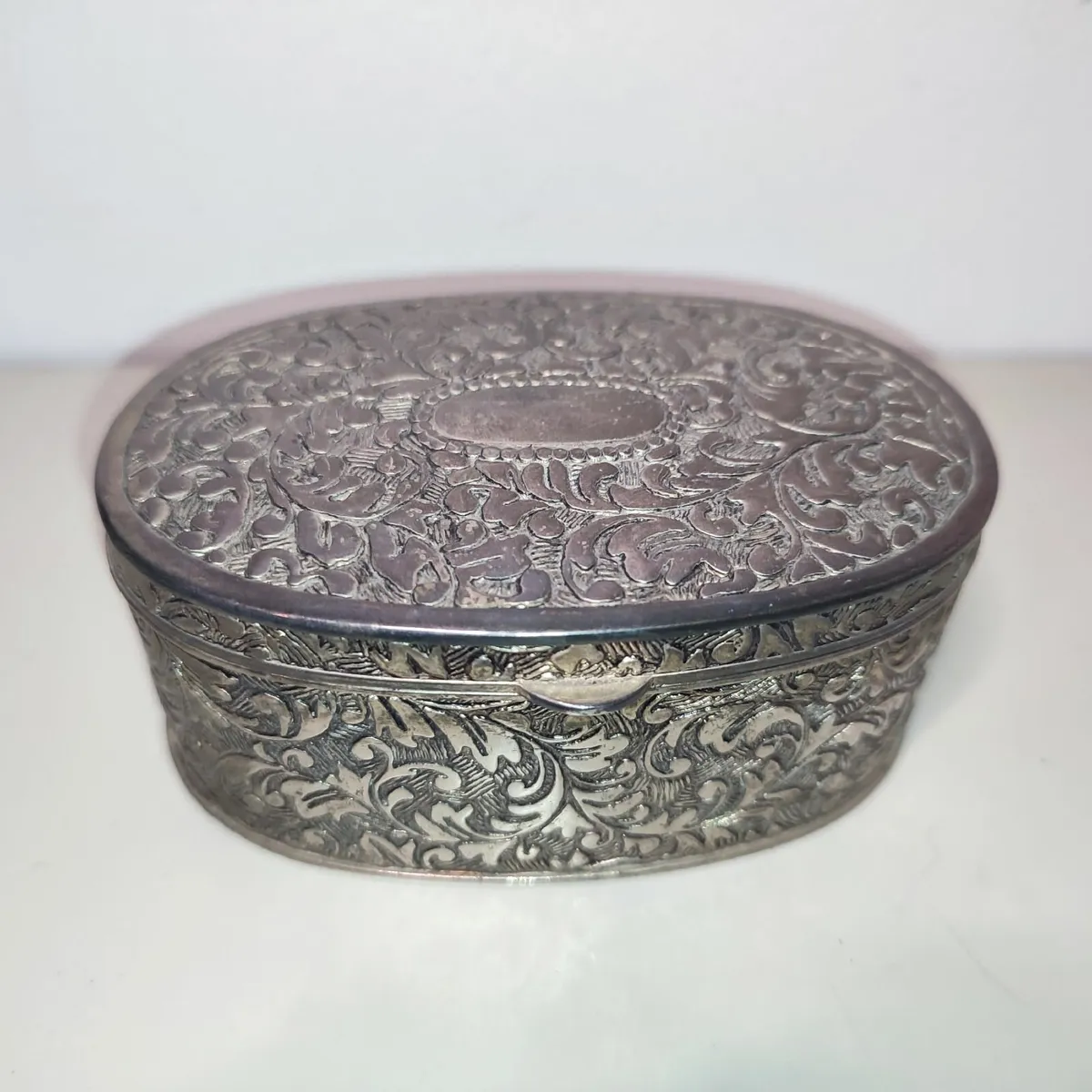 Vintage Shudehill Ornate Silver Metal Embossed - Image 1