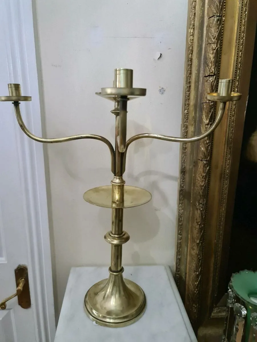 Antique Ecclesiastical brass candle holder POSTAGE - Image 2