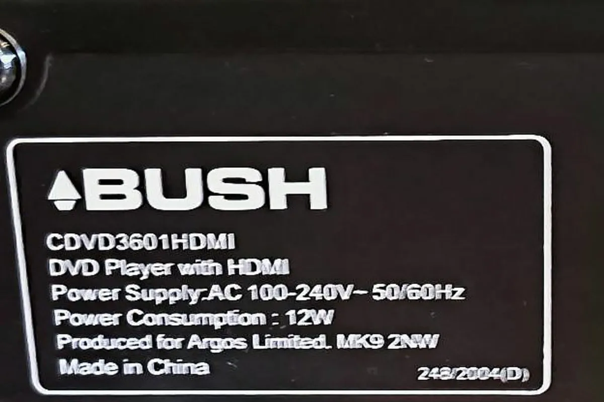 DVD player & cables for connecting to the TV - Image 1