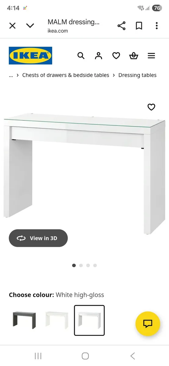 Ikea dressing table and glass top - Image 2