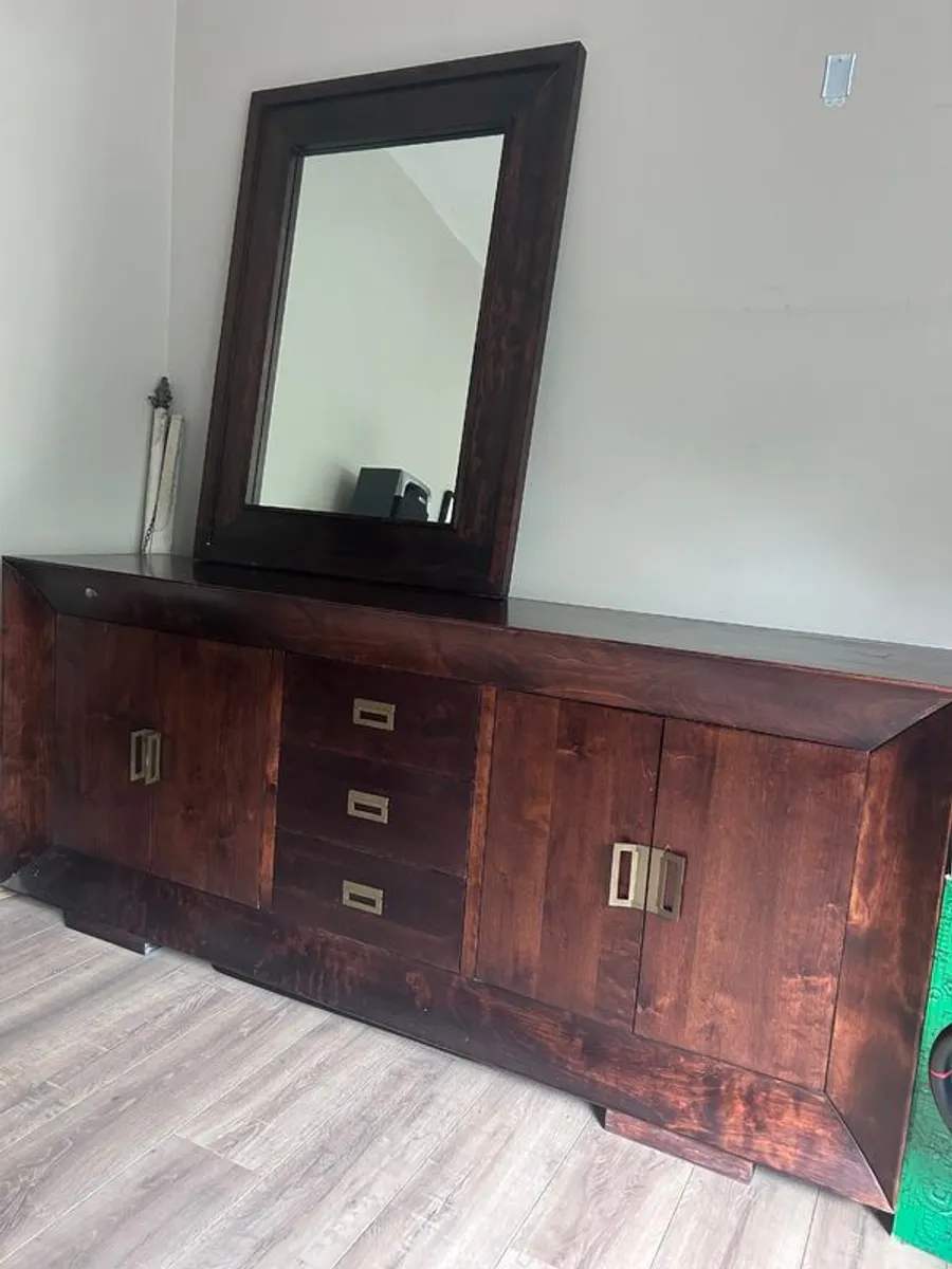 Sideboard with matching mirror - Image 3