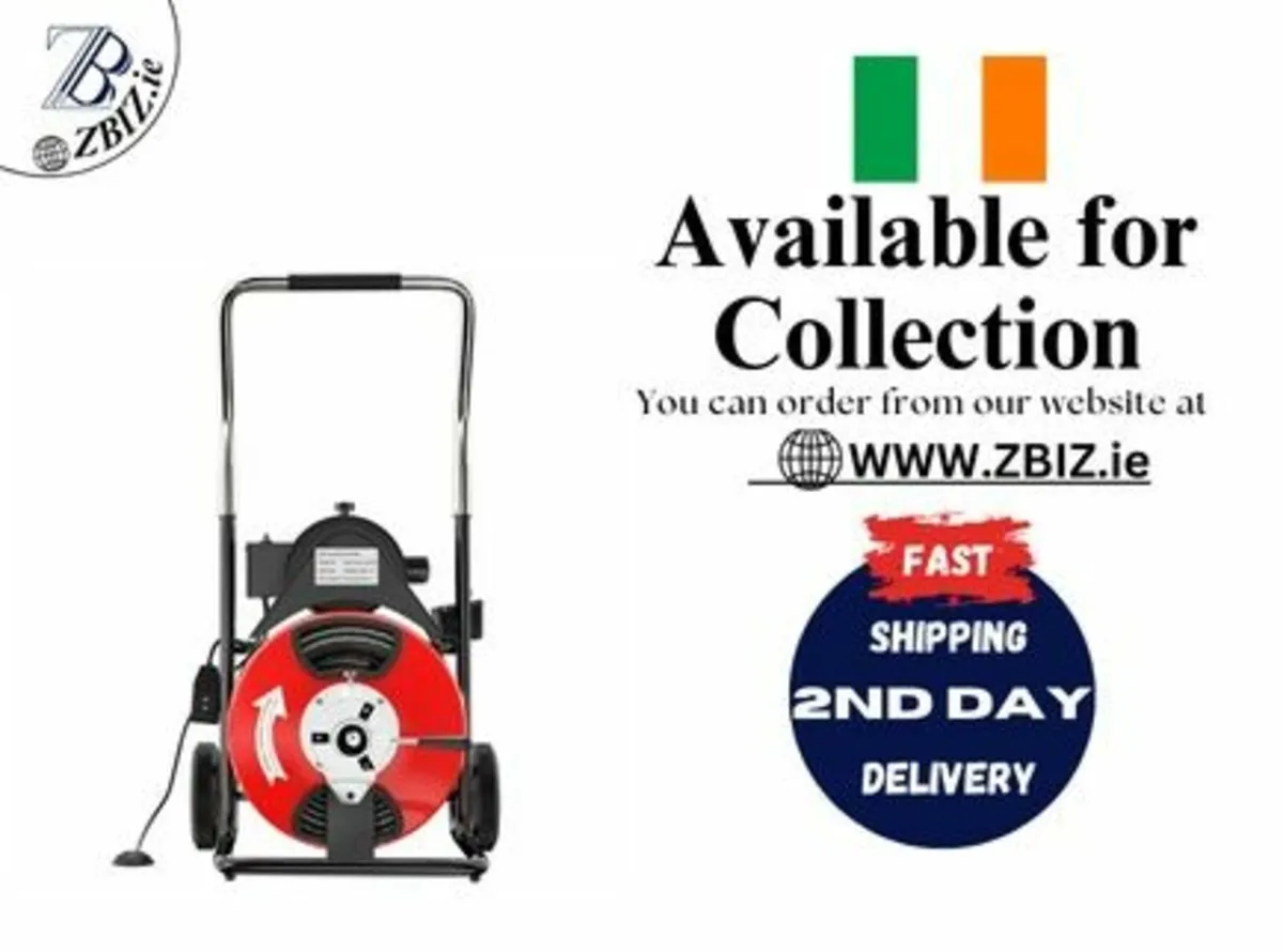 75FT X 3/8 Inch 250W Drain Pipe Cleaning Machine - Image 1