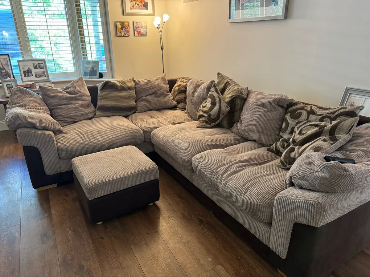 Corner Sofa and foot stool - Image 1
