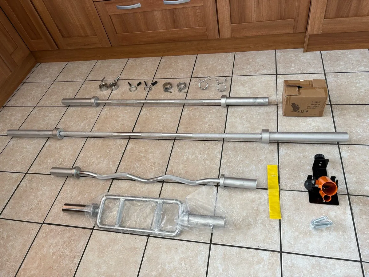 CHEAP OLYMPIC BAR + COLLARS SET + OLYMPIC LANDMINE - Image 1