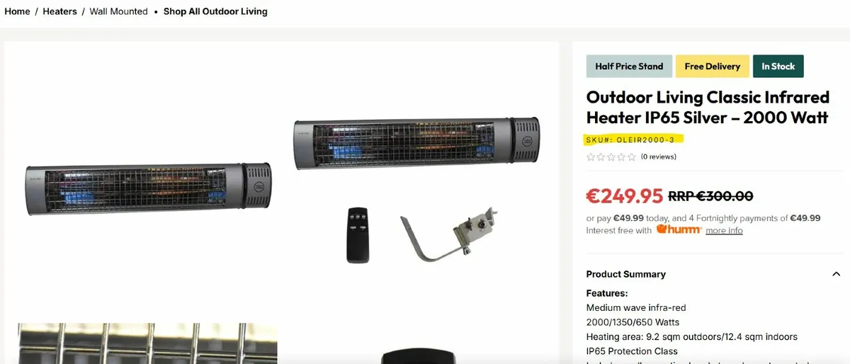 Brand New - Outdoor Living Classic IP65 Infrared H - Image 1