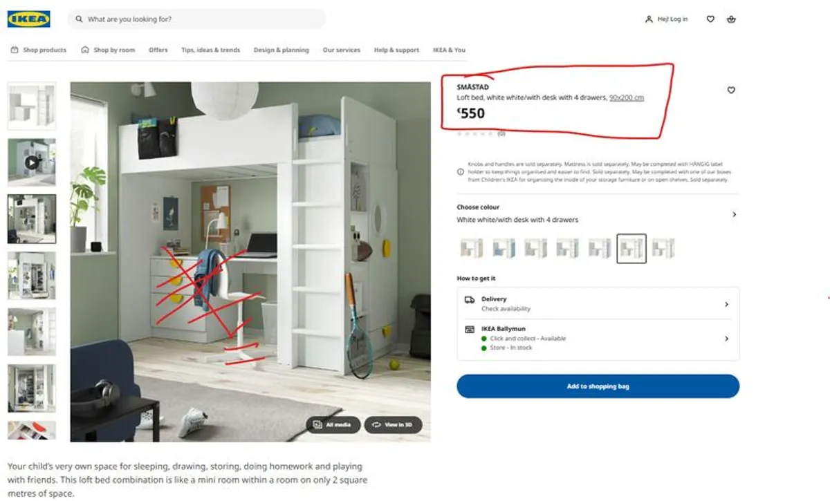 Loft bed & Storage - Image 1