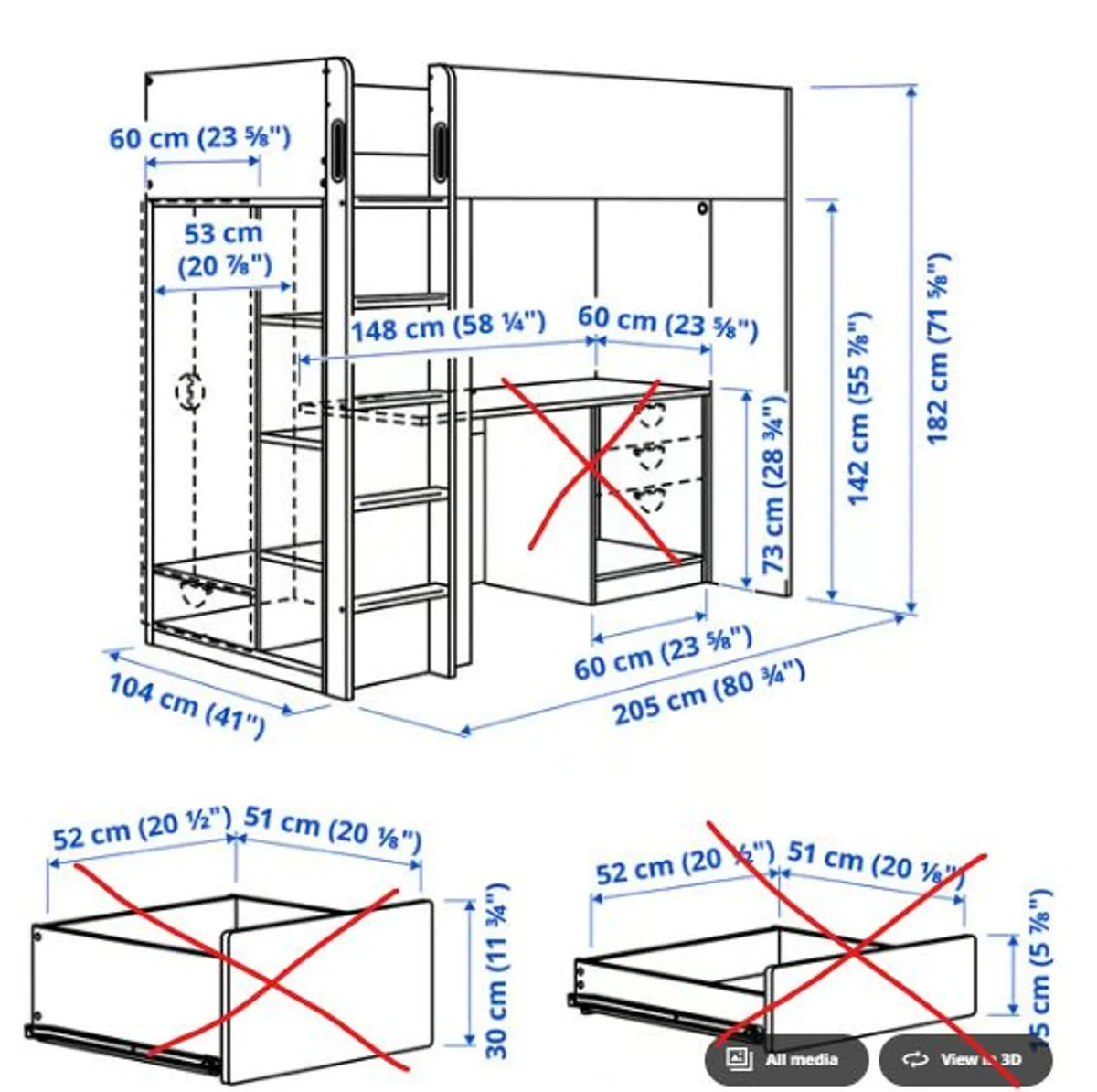 Loft bed & Storage - Image 2