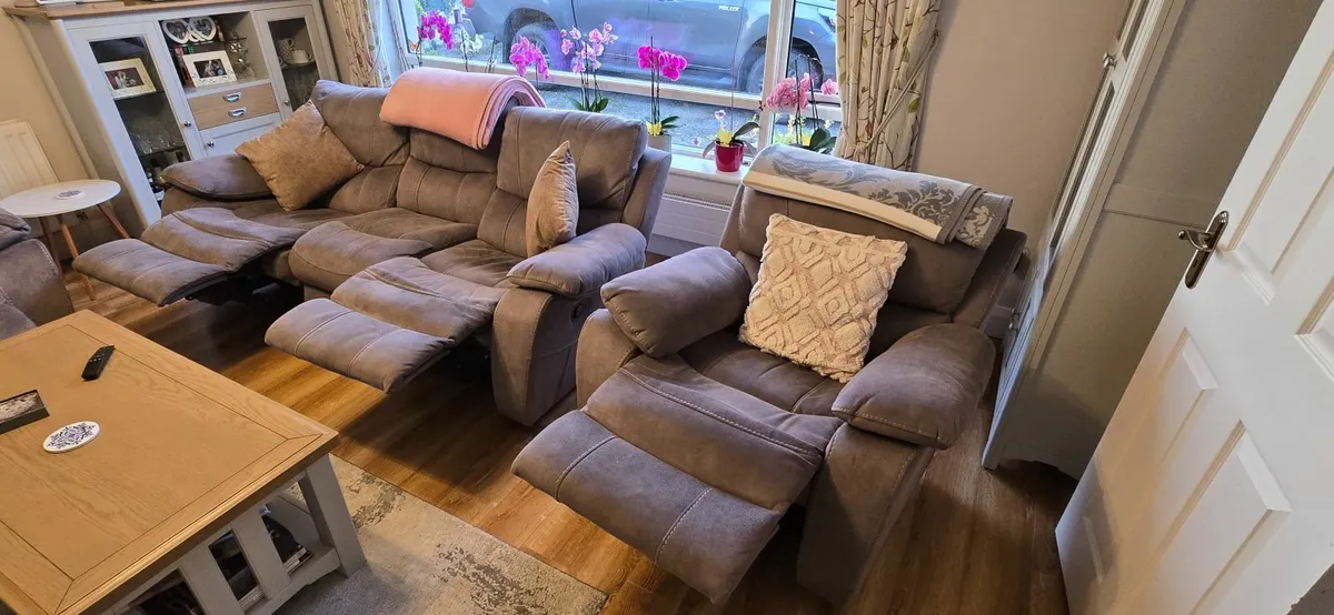 Recliner sofa and arm chair - Image 1