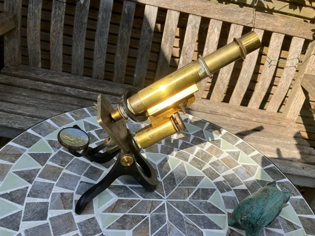 Antique Brass Microscope - Image 1