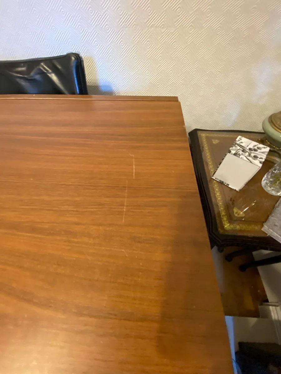 Bo Concept Teak extending dining table plus chairs - Image 2