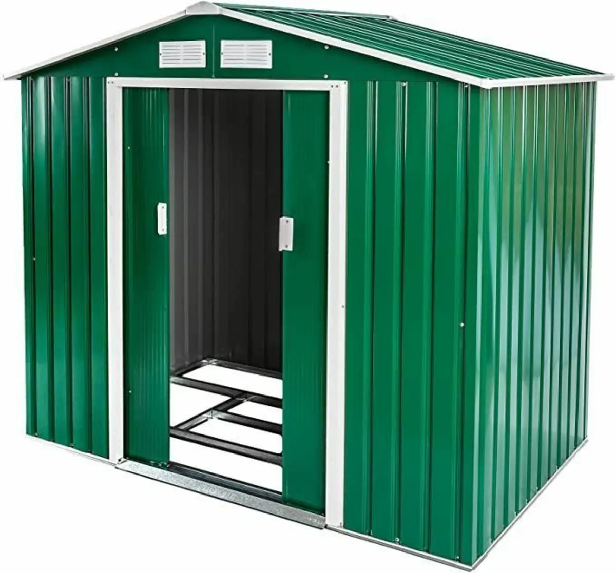 Metal Tool Shed Garden Shed Pitched Roof Metal Bas - Image 2