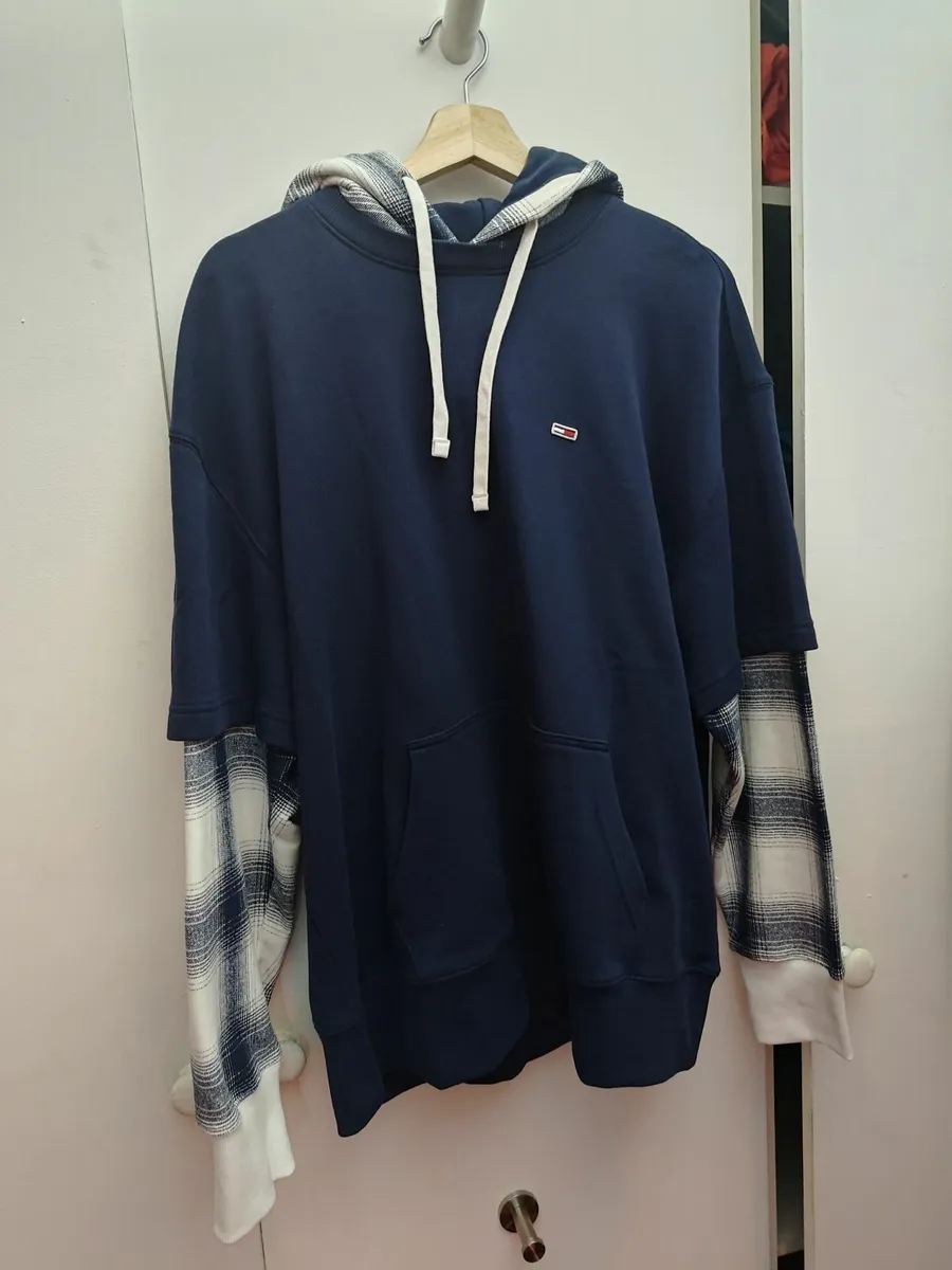 Tommy Jeans - Layer Check Hoodie - Medium - Image 1