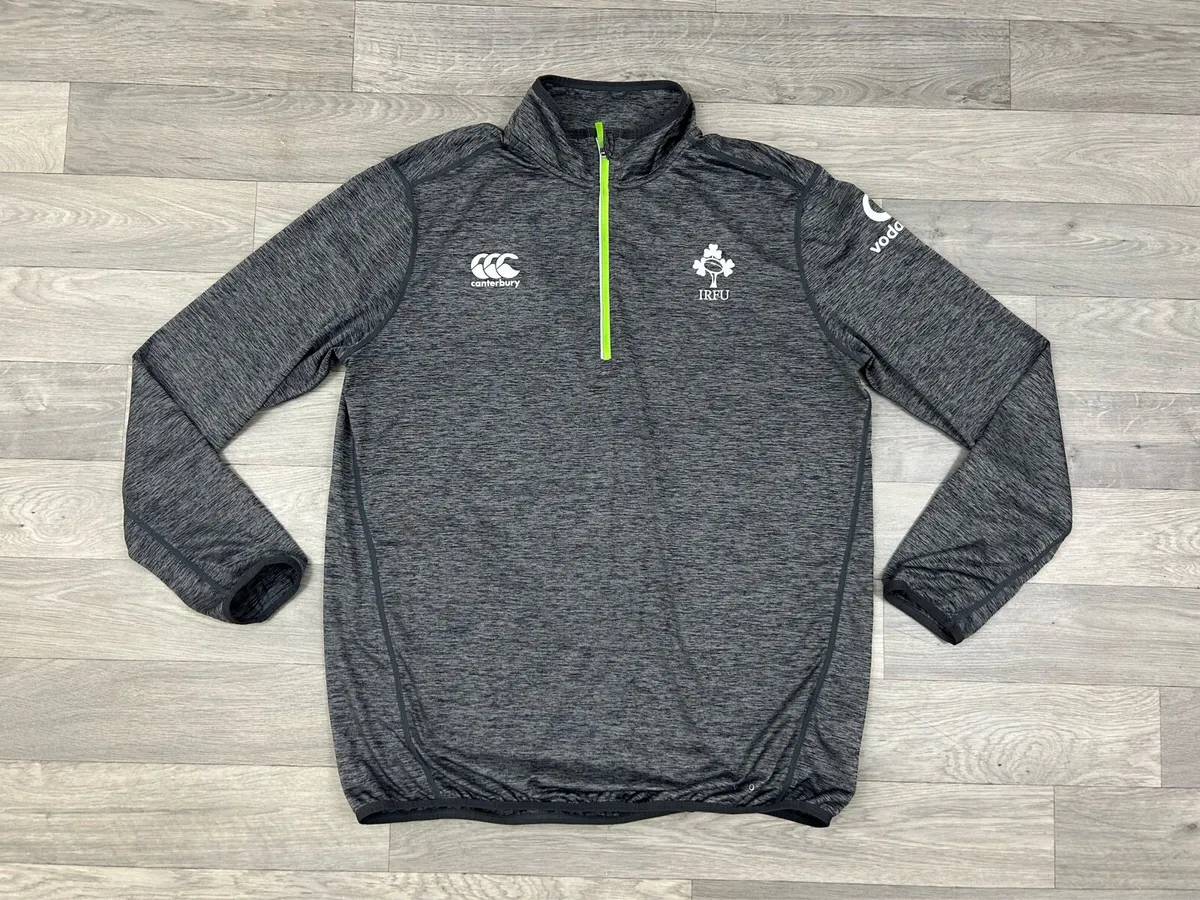 Canterbury Ireland Rugby Half Zip Jumper Top - Image 1